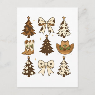 Carte Postale Faire-part Bottes de cow-boy de Noël Western Santa Xmas