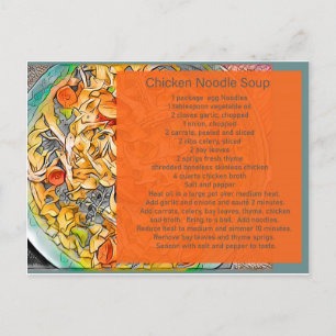 Carte Postale Faire-part bouillie de poulet recette de soupe cadeau de cart