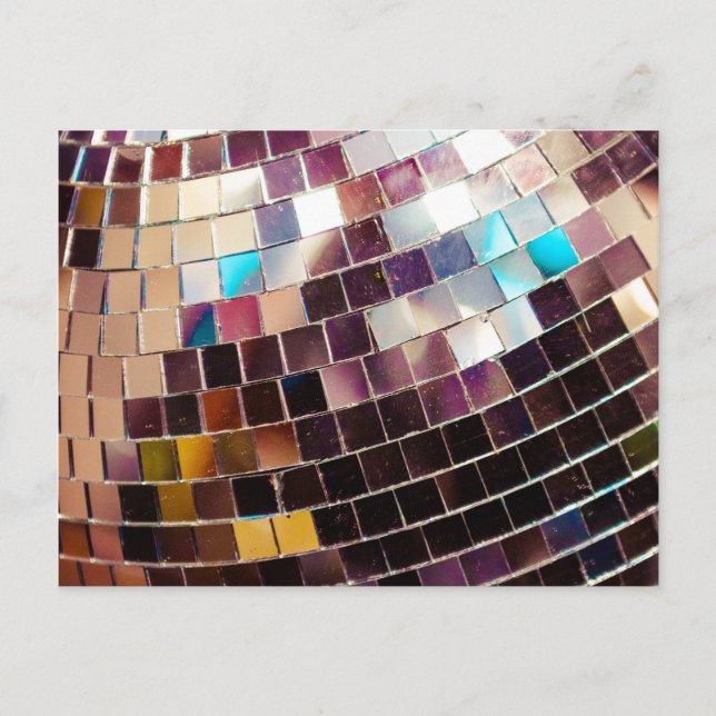 Carte Postale Faire-part Boule de disco en miroir (Devant)