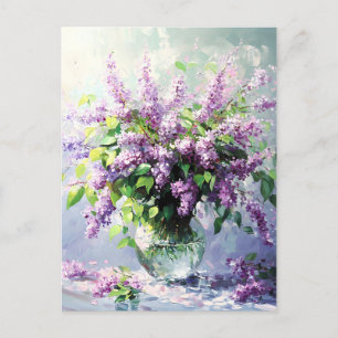Carte Postale Faire-part Bouquet de lilas à la lavande en fleurs
