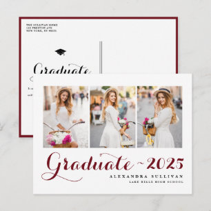 Carte Postale Faire-part Bourgogne Promotion 2026 Collage de Photos Remise