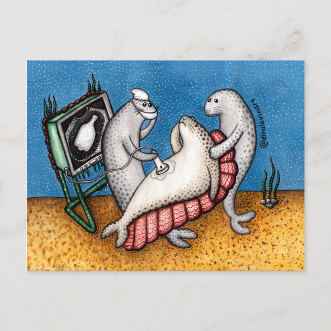 Carte Postale Faire-part Bouteille en plastique de Jour des terres Sad Seal (Devant)