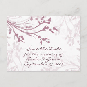 Carte Postale Faire-part Branches de l'arbre mauve - Enregistrer la date