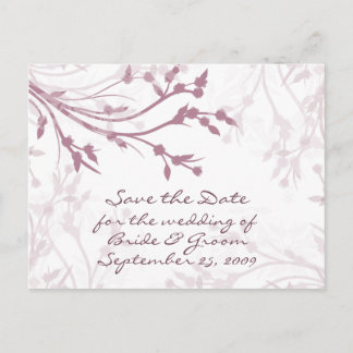 Carte Postale Faire-part Branches de l'arbre mauve - Enregistrer la date