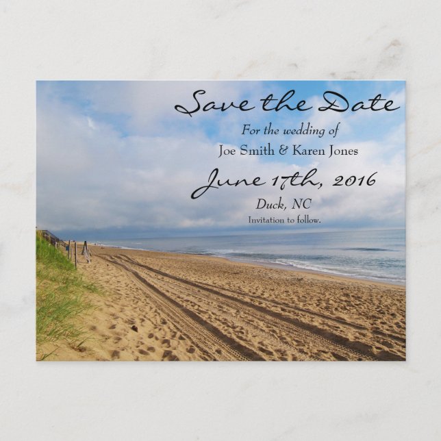 Carte Postale Faire-part Bright Beachy Enregistrer la date (Devant)