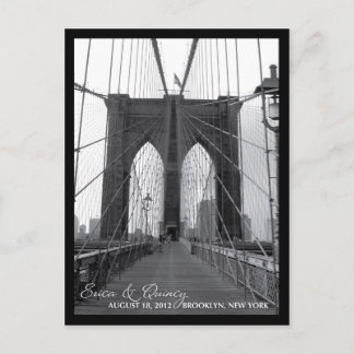 Carte Postale Faire-part Brooklyn Bridge Enregistrer la date