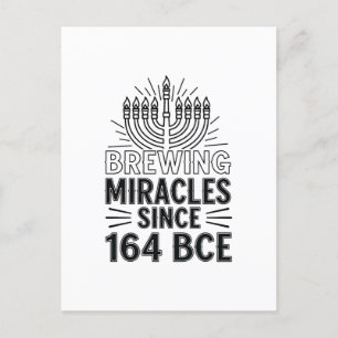 Carte Postale Faire-part Brûler des miracles depuis 164 BCE Hanoukka juif