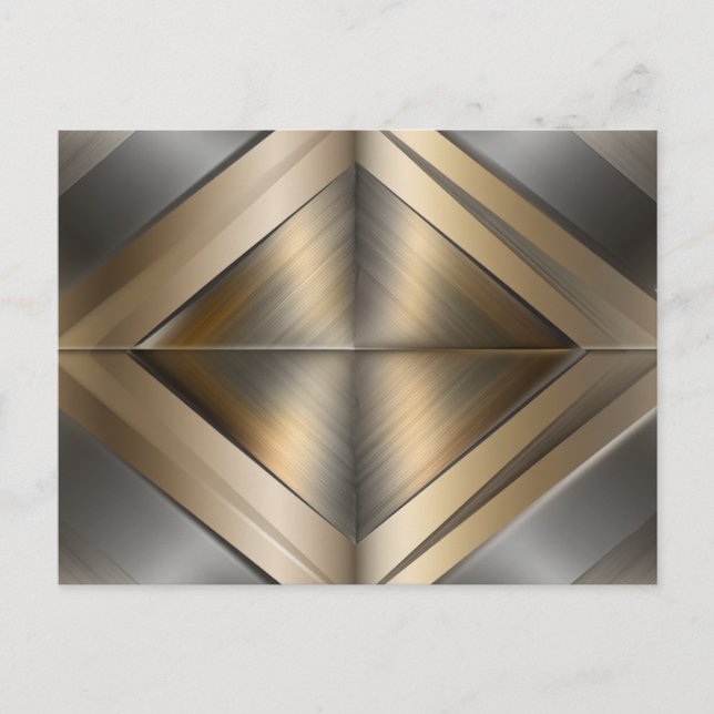 Carte Postale Faire-part Brushed Metallic Geometric Diamond Pattern (Devant)