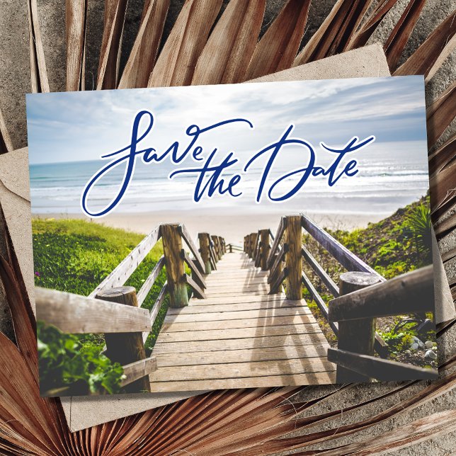 Carte Postale Faire-part Budget Beach Wedding Enregistrer la date (Budget Beach Wedding Save the Date Postcard)