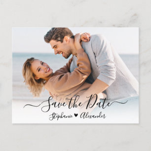 Carte Postale Faire-part Budget Coeur Calligraphie Photo Enregistrer La Dat