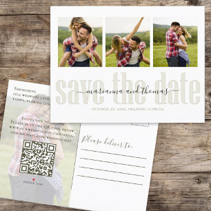 Carte Postale Faire-part Budget de code QR photo de script de calligraphie 