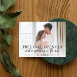 Carte Postale Faire-part Budget Funny Brush Script Enregistrer La Date Phot<br><div class="desc">Notre mariage enregistrer la date carte postale dispose d'un script de brosse d'écriture moderne sur votre photo fiançailles.</div>