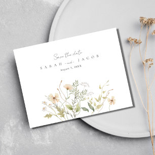 Carte Postale Faire-part Budget Mariage fleur sauvage Enregistrer La Date