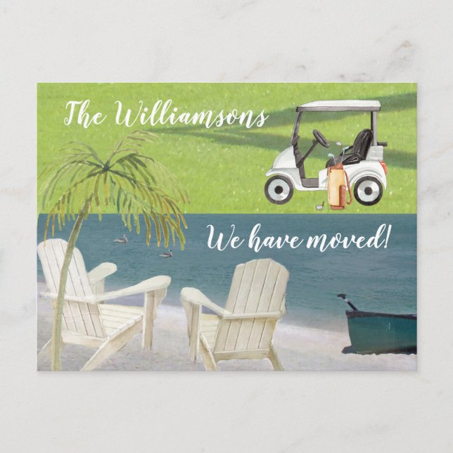 Carte Postale Faire-part Budget Ocean Beach Golf Move (Devant)