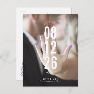 Carte Postale Faire-part Budget Photo Wedding Enregistrer la date
