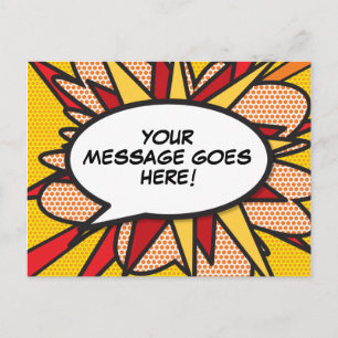 Carte Postale Faire-part Bulle de parole personnalisée moderne et amusante