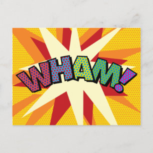 Carte Postale Faire-part Bulle de Texte Personnalisée Fun Colorée WHAM