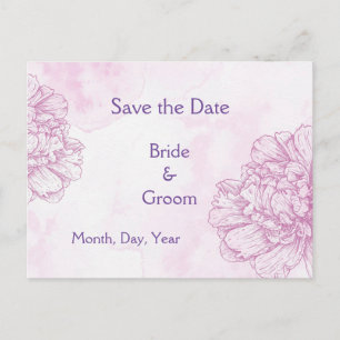 Carte Postale Faire-part Burgundy Flowers Save the Date Wedding Invites
