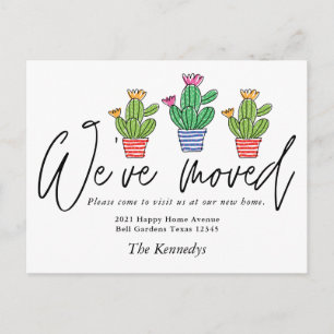 Carte Postale Faire-part Cactus Boho Mignon Nous Avons Déménagé Nouvelle Ma