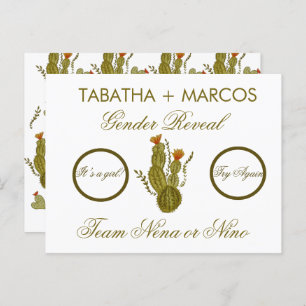 Carte Postale Faire-part Cactus Genre Révélation do-it-yourself Faux Scratc