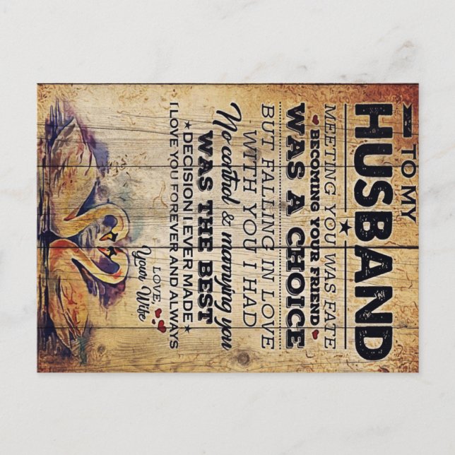 Carte Postale Faire-part Cadeau d'anniversaire | Décoration pour mon mari (Devant)