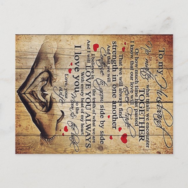 Carte Postale Faire-part Cadeau d'anniversaire du père | Lettre à mon mari (Devant)