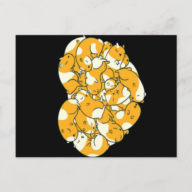 Carte Postale Faire-part Cadeau de cœur de cochons d'Inde (Devant)