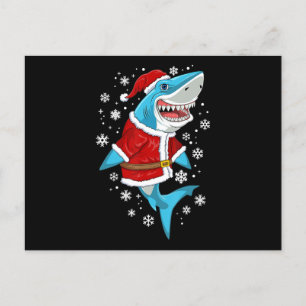 Carte Postale Faire-part Cadeau de Noël requin Père Noël Cadeaux