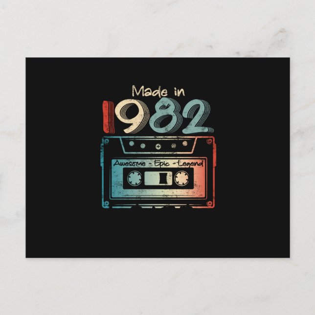 Carte Postale Faire-part Cadeaux d'anniversaire 40 ans Fabriqué en 1982 Cas (Devant)