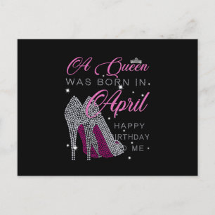 Carte Postale Faire-part Cadeaux d'anniversaire   Une reine est née en avri
