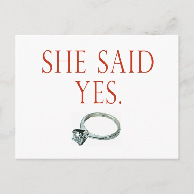 Carte Postale Faire-part Cadeaux de fiançailles et T-shirts pour le marié (Devant)