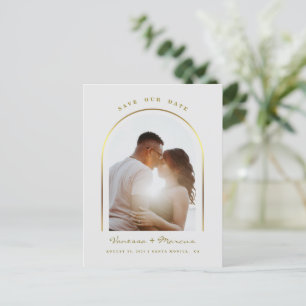 Carte Postale Faire-part Cadre Mariage Photo Arched Or Save The Date
