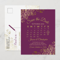 Calendrier d'attente pour le mariage Cassis Violet