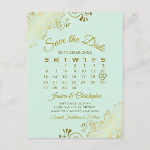 Carte Postale Faire-part Calendrier de mariage à conserver pour la date de