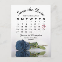 Calendrier de mariage Rose Bleu Acier Sauvegarder