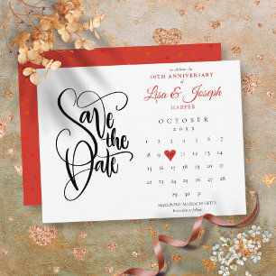 Carte Postale Faire-part Calendrier de sauvegarde de date du 40e anniversai