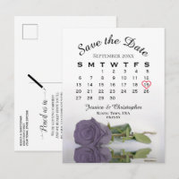 Calendrier du Mariage Dusty Purple Rose Enregistre