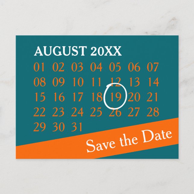 Carte Postale Faire-part Calendrier personnalisé simple + votre photo, back (Devant)