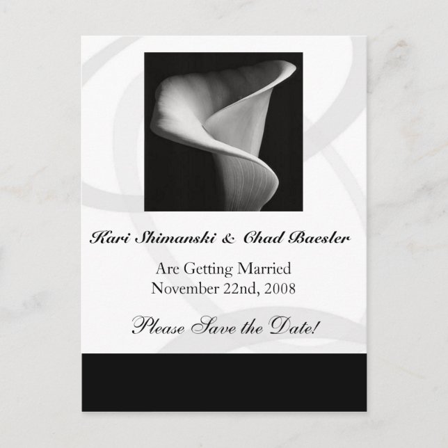 Carte Postale Faire-part CallaLily Enregistrer la date (Devant)