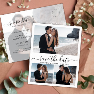 Carte Postale Faire-part Calligraphie de budget Photo montage 3 Enregistrer