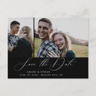 Carte Postale Faire-part Calligraphie moderne de Boho Multi-Photo Enregistr