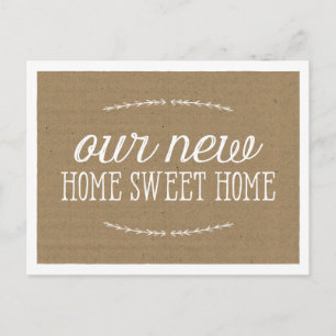 Carte Postale Faire-part Calligraphie rustique   Nouveau domicile