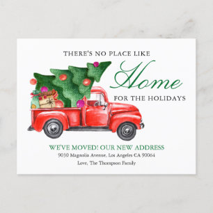 Carte Postale Faire-part Camion d'arbre de Noël Nous avons déménagé Holiday