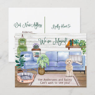 Carte Postale Faire-part Campagne Cockapoo Cosy Nouvelle Maison Déménagemen