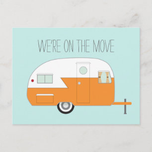 Carte Postale Faire-part Camper orange