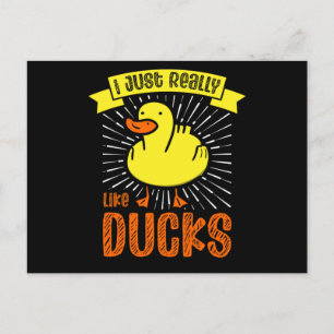 Carte Postale Faire-part Canard en caoutchouc pour amateurs de canards