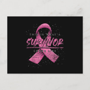 Carte Postale Faire-part Cancer Survivor Pink Ribbon Breast Cancer Awarenes