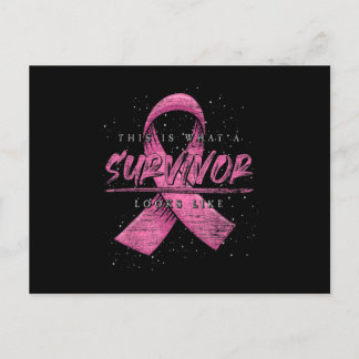 Carte Postale Faire-part Cancer Survivor Pink Ribbon Breast Cancer Awarenes
