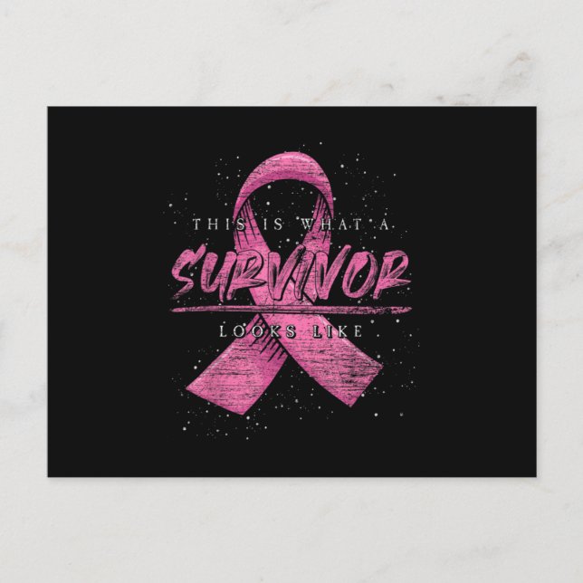 Carte Postale Faire-part Cancer Survivor Pink Ribbon Breast Cancer Awarenes (Devant)