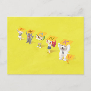 Carte Postale Faire-part Caractères Merci